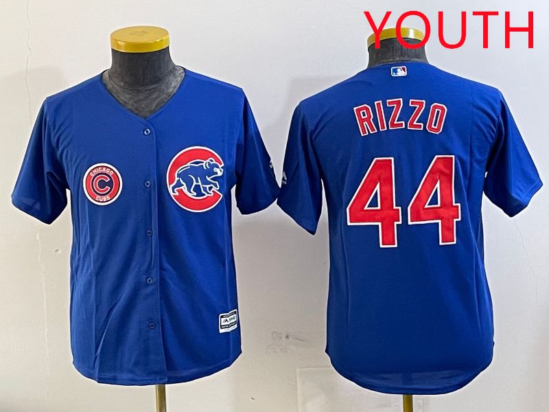 Youth Chicago Cubs #44 Rizzo Blue Game 2025 Nike MLB Jersey style 6